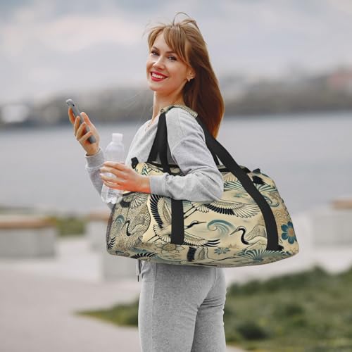 40l Gym Travel Duffel Bag Three Cranes Multiple Japan Carry-On Workout Overnight Backpack4