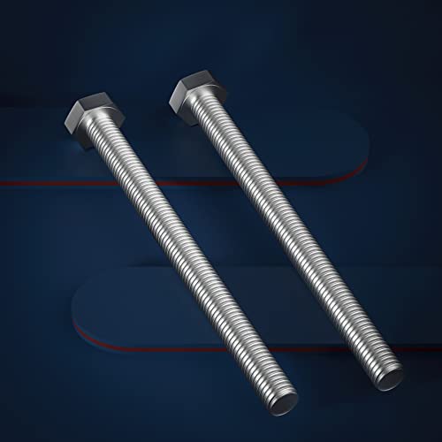 Image of 3 /8-16 x 5-1 /2 inch (5 /8 to 7 inch Optional) Hex Head Screw Bolt, Stainless Steel 18-8(304), Fully Threaded,10pcs