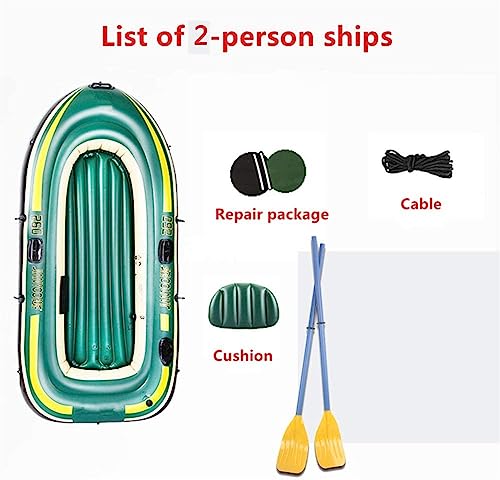 Bateau en caoutchouc vert double gonflable robuste anti-crevaison - 7