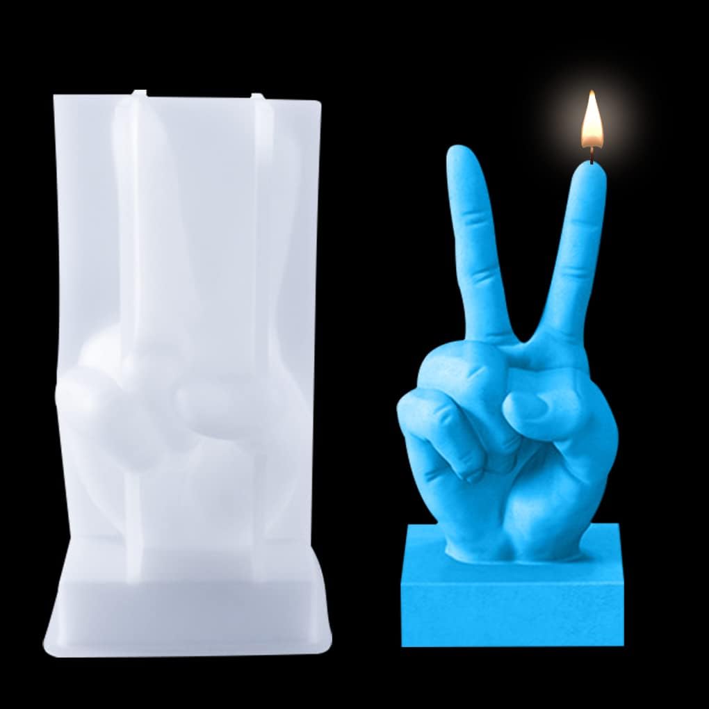 OK Gesture Candle Mold, 3D Hand Shape Resin Mold, OK Finger Silicone Mold for Soap, Candle Making, DIY Plaster Sculpture Clay Crafts, Home Decor