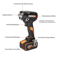 WORX WX273, Akku-Schlagschrauber 20V, Brushless, PowerShare – Ansicht 6