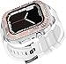 Produktbild ONECMN Keramik-Lünette mit Silikon-Uhrenarmband, Mod-Kit, für Apple Watch Series 8 7 45 mm, modifiziertes Set, Stahlabdeckung mit Band, für iWatch 6 5 4 SE 44 mm, For 44mm, Achat
