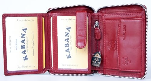 Dark Red Genuine Leather Zip-around Wallet4