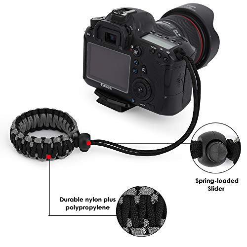 MoKo DSLR/DSLM Handschlaufe Kamera, Nylon Paracord Kamera-Handschlaufe Wrist Strap Kordel Kameragurt Handstrap für Nikonöse Nikon Sony Fuji Gopro Wii Switch Canon – Bild 4