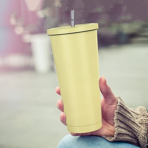 Aiboria Vaso de viaje de 750 ml, fino, con tapa, aislamiento al vacío, doble pared de acero inoxidable 18/8 para café… - Imagen 3