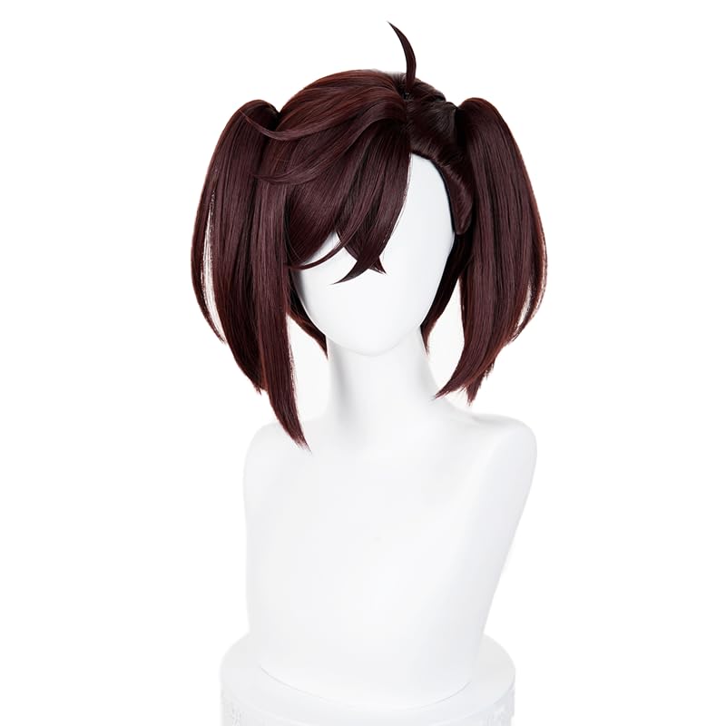 Image of LABEAUTE Unsex Cosplay Wig for Men Woman for Short Straight Cosplay Wig with Bangs for Anime Heat Resistant Hair for Party and Halloween (Dark Brown)