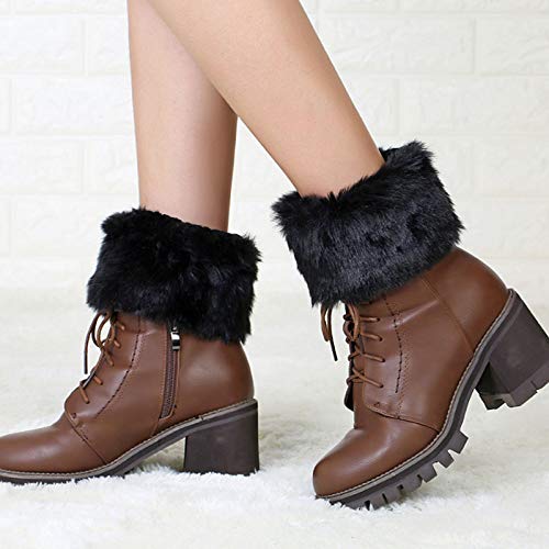 Hoce Kids Girls Knitted Furry Short Boot Toppers Socks Faux Fur Boot Cuffs4
