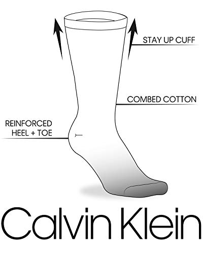 Calvin Klein Men's 3 Pack Cotton Rich Dress Rib Socks, Black, Shoe Size 7 - 12