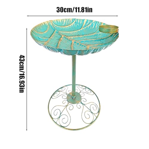 Banho de pássaro para exterior, pedestal de ferro para banho de pássaros - Estátua decorativa para j