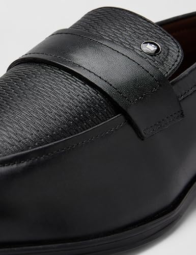 Image of Louis Philippe Men Premium Leather Breathable Lining Material Anti Slip with Heel TPR Sole Formal Slip-on Shoes