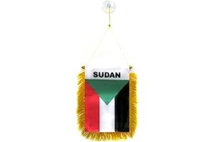 Sudan Mini Banner 6x4 Inches with Suction Cup Hanger