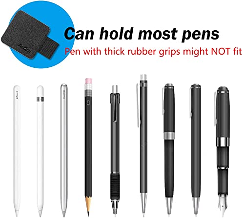 ProCase (5 Pack) Pen Loop Holder for Notebooks Journals Planners Tablet Case, Self Adhesive Leather Pencil Holder with Elastic Loop for Pens, Apple Pencil, Stylus Pen -Black - Image 5