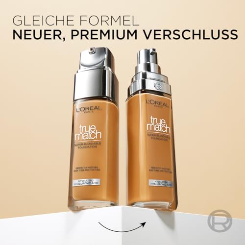L’Oréal Paris Make up, Flüssige Foundation mit Hyaluron und Aloe Vera, Perfect Match Make-Up, Nr. 1.5.N Linen, 30 ml