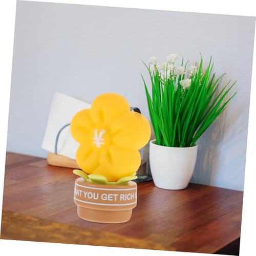 Lámpara de noche LED recargable USB de silicona con diseño de flor miniatura 7