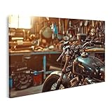 Formato: 100 x 57 cm islandburner Cuadro sobre lienzo motocicleta taller en la luz del sol cuadros cuadros murales póster