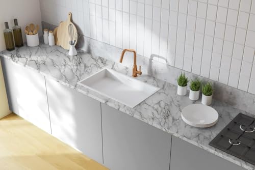 Decoroom MARBLE WALLPAPER Contact Paper, White Grey Peel And Stick Wallpaper thumb #1