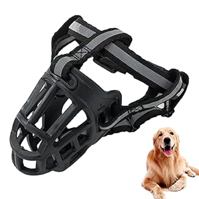 Dog Muzzle,Resin Rubber Basket Muzzle for Dogs,Breathable Mouth Cover and Adjustable Straps,Used for Anti-Biting,Barking and Chewing?Suitable for Medium and Large Dogs? (Mouth Circumference, 28cm)