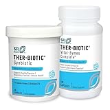 Klaire Labs Ther-Biotic Synbiotic Probiotic (30 Capsules) + Vital-Zymes Digestive Enzymes Bundle (120 Count) - Low-FODMAP Probiotic Supplement + Digestion Support Enzymes - 2 Product Set
