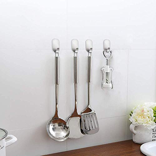 Strong Adhesive Hooks Hat Hooks Hanger For Wall, Waterproof Stainless Steel Wall Hangers Sticky Hooks For Hanging Bathroom Kitchen Stick On Wall Hooks-16 Packs #TOP3