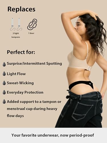 Image of Seamless Thong Period Underwear for Women Teens Light Flow Moisture Wicking Side Leak Prevention Panties 3 Pack