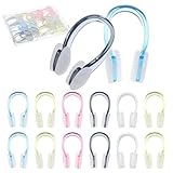 12 Pack Nose Plugs for Swimming Waterproof Swim Nose Clips Swim Noses Plugs for Kids Adults Multi-Color Noses Clip for Diving Swimming and Other Water Sports with Storage Box