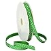 Morex Swiss Dot Grosgrain Ribbon, 3/8-Inch by 20-Yard Spool, Emerald