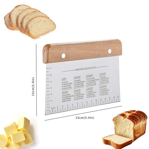 image for HAMMER IRON ALLEY 2PCS Bench Dough Scraper, Stainess Steel Kitchen/Pas