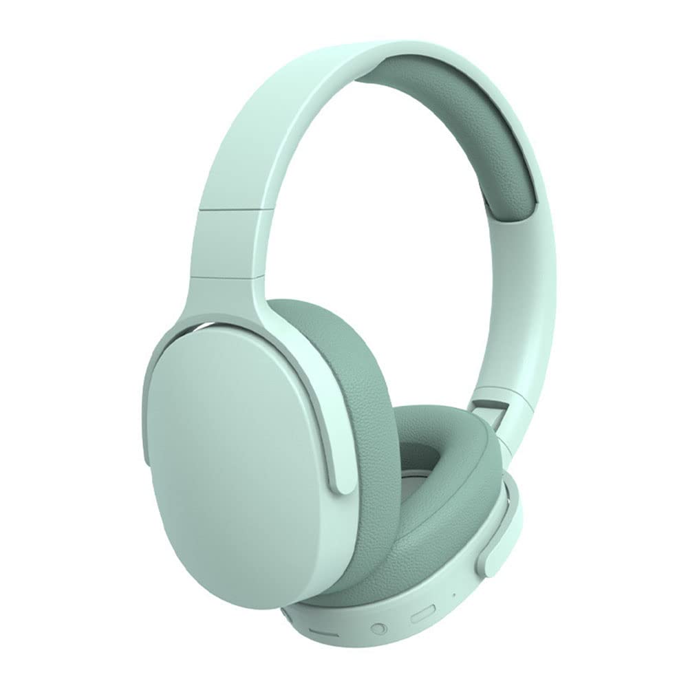 Satohom P2961 Wireless Bluetooth Headphones HD Foldable Microphone Hi Fi Stereo Headphones Noise Cancelling Volume Control Fast Charging USB Wireless Headphones (Mint Green)