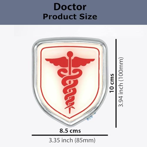 Image of Doctor 3D Metal Emblem for Cars & Bikes, Big (3.94 x 3.35 Inch)
