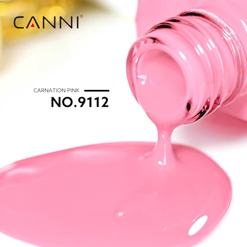 Image of CANNI Baby Pink Gel Nail Polish, 1Pcs Pink Gel Polish Color Nail Polish High Gloss Soak Off U V Nail Manicure Salon DIY