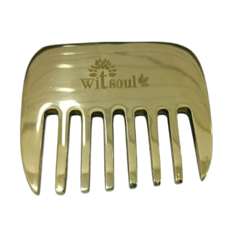 Image of WITSOUL Kansa Comb Massage Tool - kansa Comb for Hair Fall /Growth /blood Circulation & Stress Relief Best for Head Massage (L)