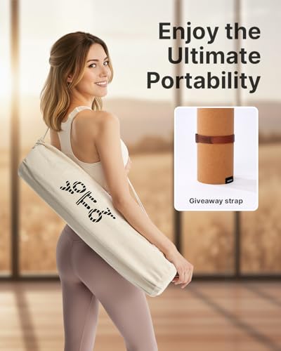 Image of YOTTOY Yoga Mat,Non-Slip Hot Yoga Mat with Anti-Tear Design and Friendly Natural Rubber Mat with Strap and Bag