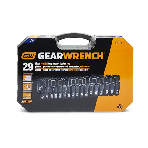 Image of GEARWRENCH 29 Pc. 1 /2 inch Drive 6 Pt. Impact Socket Set, Deep, Metric - 84935N