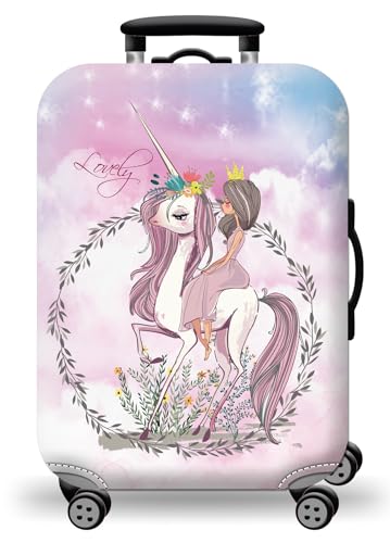 wxlmom Funda Maleta Niña Unicornio De Viaje Suave De Anti-Polvo Fundas para Maletas,3D Elástica Luggage Cover con Cremallera,Equipaje De Viaje Cubierta(S)