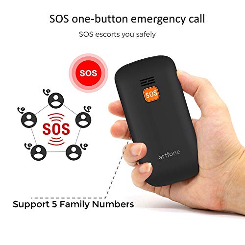 artfone-Telefonos-moviles-para-MayoresSenior-Telefono-Celular-con-Teclas-Grandes-SOS-Boton-Pantalla-de-177-Doble-SIM-Llamada-rapida-Sonido-Fuerte-de-Radio-1000mAh-Bateria-Negro