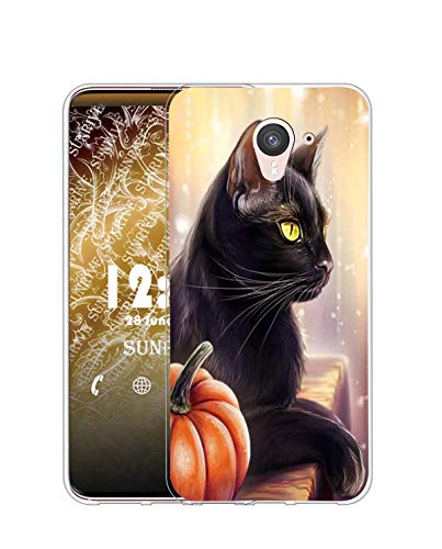 Sunrive Cover compatibile con Wiko UFeel Prime, Custodia Case in molle Trasparente silicone Morbida Flessibile Antigraffio protettiva back custodie(Q Gatto 1)