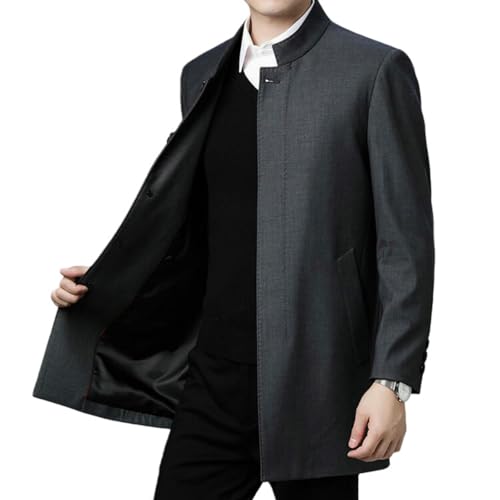 Gabardina gris medieval para hombre abrigo casual de entretiempo talla XS