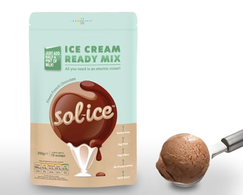 Sol-ice Dairy Ice Cream Mix Powder | Chocolate 200g | Whip with Just a Mixer or Machine | Makes approx. 8-10 Scoops