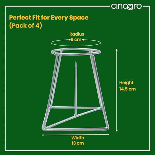 Image of CINAGRO Sliver Banana Plant Stand - 2 Pairs (Left & Right) for Pooja & Mandir Decor, Rust-Resistant Durable Metal Stand for Banana Stems, Leaf Holder for Temple, Home Festival Decoration Use
