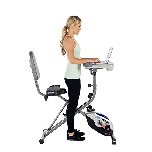 EXERPEUTIC WORKFIT 7150 1000 Fully Adjustable Desk Folding Exercise Bike with Pulse EXERPEUTIC WORKFIT 7150 1000 Fully Adjustable Desk Folding Exercise Bike with Pulse