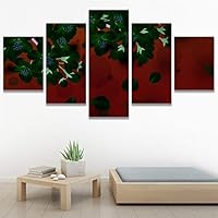 SIGNWIN 5 Panel Canvas Wall Art Modern Art Bouquet Colorful Decorative Elements Floral Multicolor Photography - 60