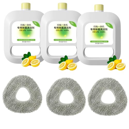 Limpiador multisuperficies de 930 ml compatible con el accesorio for aspiradora robótica Narwal Freo/Freo X Ultra, j1/j2/j3/j4 - Aroma a limón y albahaca - Solución for limpieza de suelos(3packs(94 Fl
