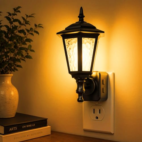Image of L LOHAS LED Amber Night Lights Plug into Wall, Dimmable Night Light Vintage