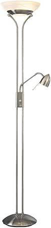 George Kovacs P256-084 George's Reading Room LED Torchiere W/Reading Lamp, Brushed Nickel