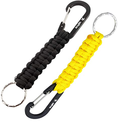 Llavero con Cuerda Paracord, Aro y Mosquetón (Lote de 2) de Kadactive...