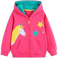 Hoseay Sudadera con Capucha Cremallera Niñas, Algodón Chaqueta