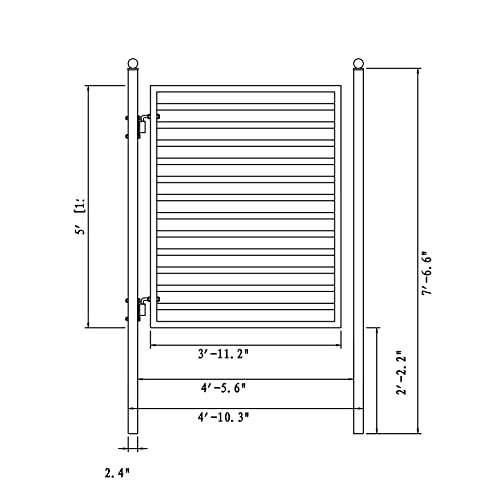Image of ALEKO Steel Pedestrian Gate - Milan Style - 5 ft.