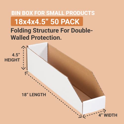 Image of AVIDITI Shipping Boxes Medium 4 inchL x 18 inchW x 4.5 inchH, 50-Pack, Corrugated Cardboard Box for Packing, Shipping and Storage