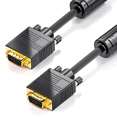 cablepelado cavo SVGA con ferrite 15 Pin Maschio 6 metri Nero