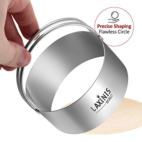 Laxinis World Biscuit Cutter Set, 5 Pieces Round Cookies Cutters With Handle, 18/8 Stainless Steel Graduated Circle Pastry And Dough Cutters #TOP4